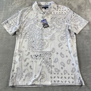 Cremieux Shirt Mens Large Block Island Bandana Travel‎ Vacation Beach Preppy
